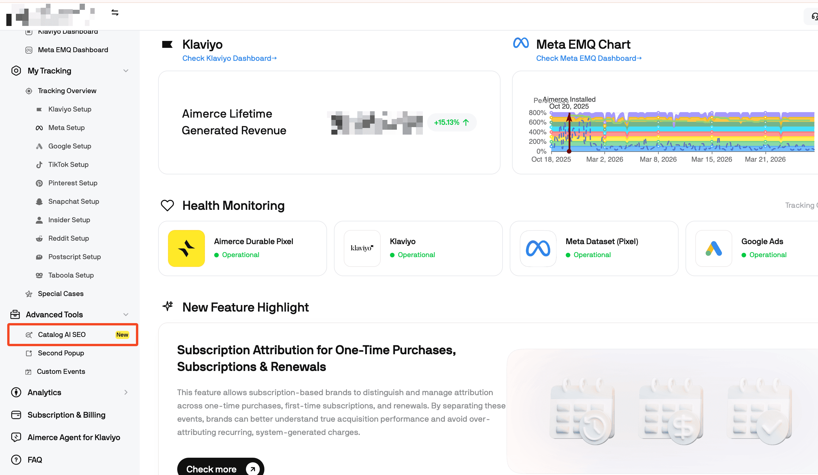 Step 1. Install the Aimerce Shopify App: Add Aimerce from the Shopify App Store to your store and navigate to the Catalog AI Enrichment dashboard.