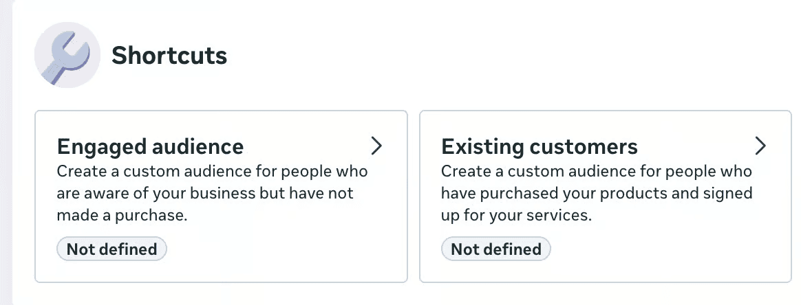 Meta's new customer acquisition setting and the Existing customers audience definition