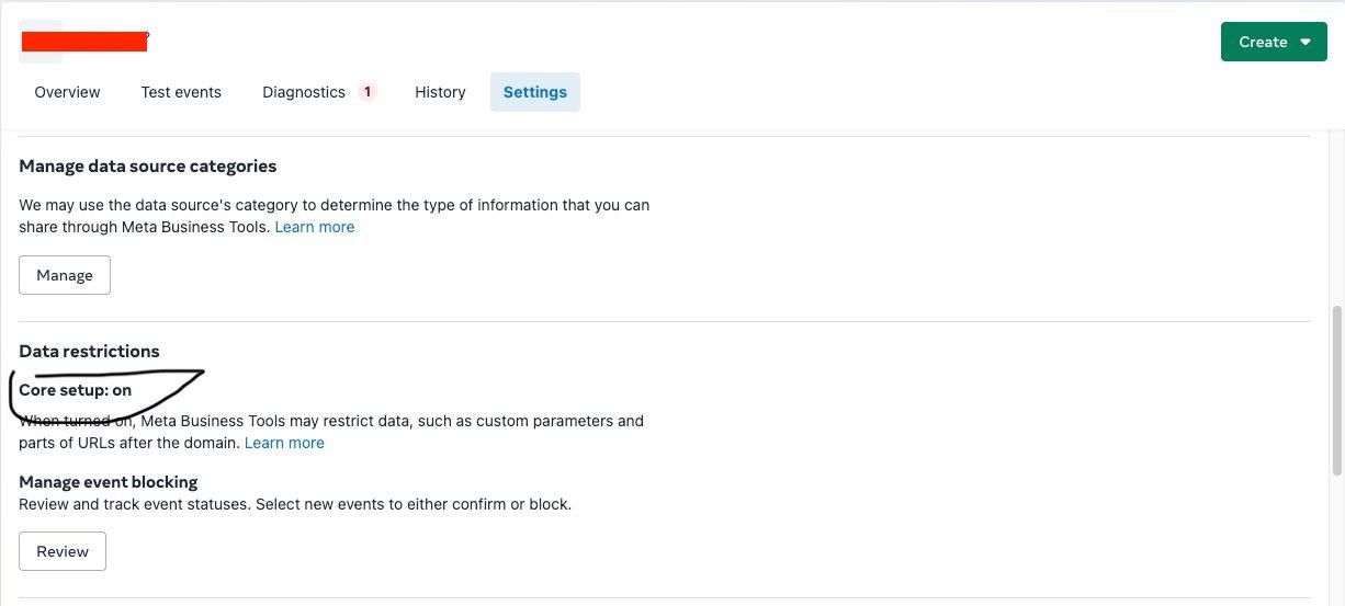 Diagram illustrating core setup restrictions